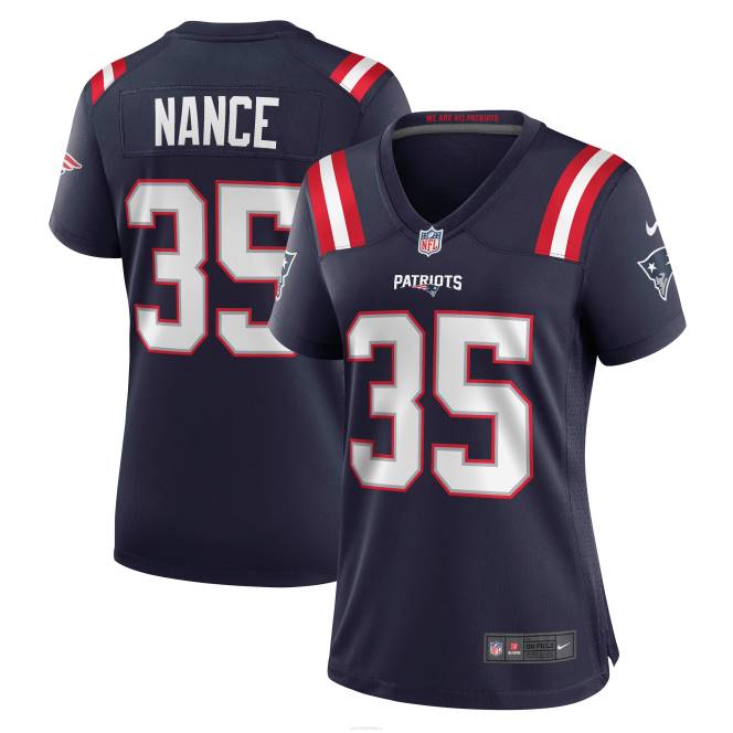 облекло Patriots Jersey Фланелка за пенсионирани играчи Nike Jim Nance Navy Жени T8TH1157