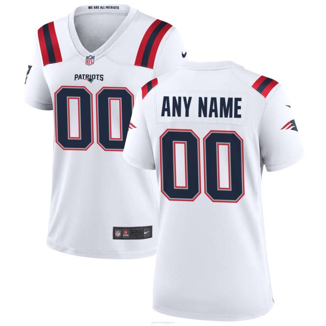 облекло Patriots Jersey nike бяла персонализирана фланелка за игра Жени T8TH1174