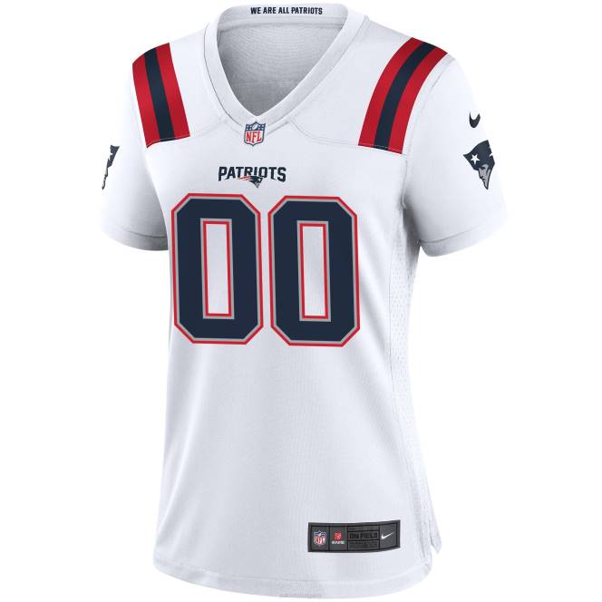 облекло Patriots Jersey nike бяла персонализирана фланелка за игра Жени T8TH1174