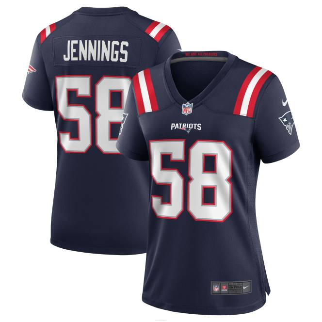 облекло Patriots Jersey nike anfernee jennings navy екип игра фланелка Жени T8TH1156