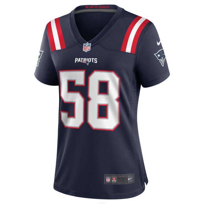 облекло Patriots Jersey nike anfernee jennings navy екип игра фланелка Жени T8TH1156