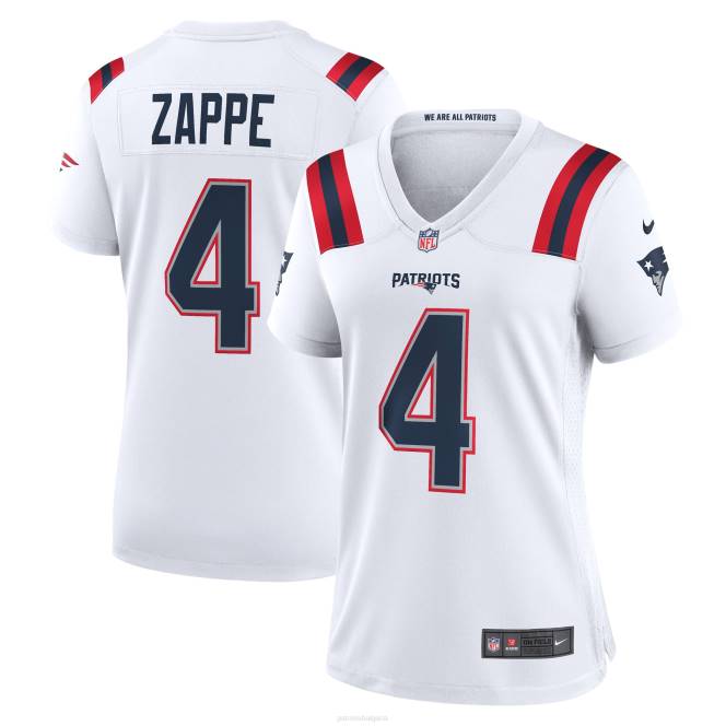 облекло Patriots Jersey nike bailey zappe бяла фланелка за играчи Жени T8TH1222