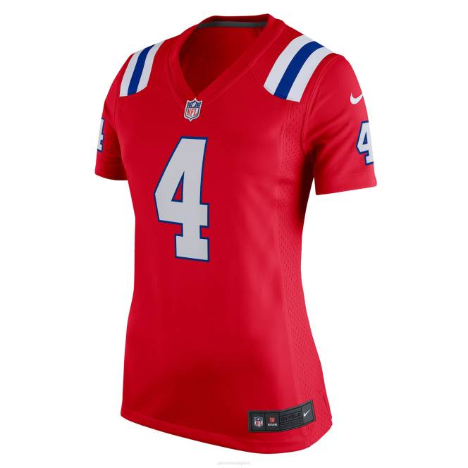 облекло Patriots Jersey nike bailey zappe червена фланелка за алтернативен играч Жени T8TH1223