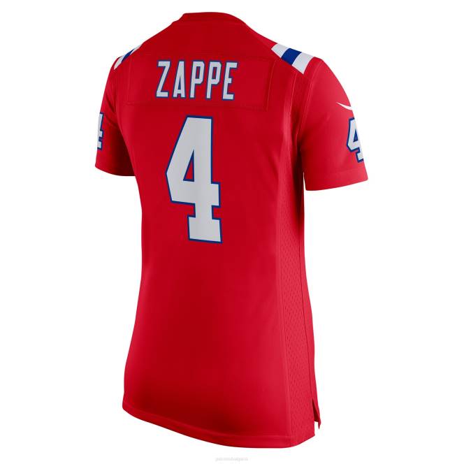облекло Patriots Jersey nike bailey zappe червена фланелка за алтернативен играч Жени T8TH1223