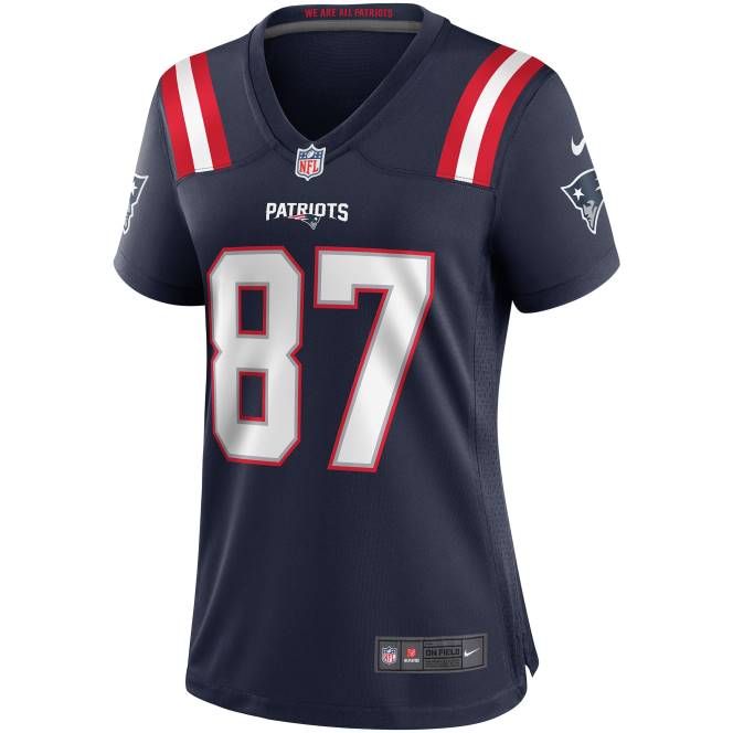 облекло Patriots Jersey nike ben coates navy game пенсиониран играч фланелка Жени T8TH1147