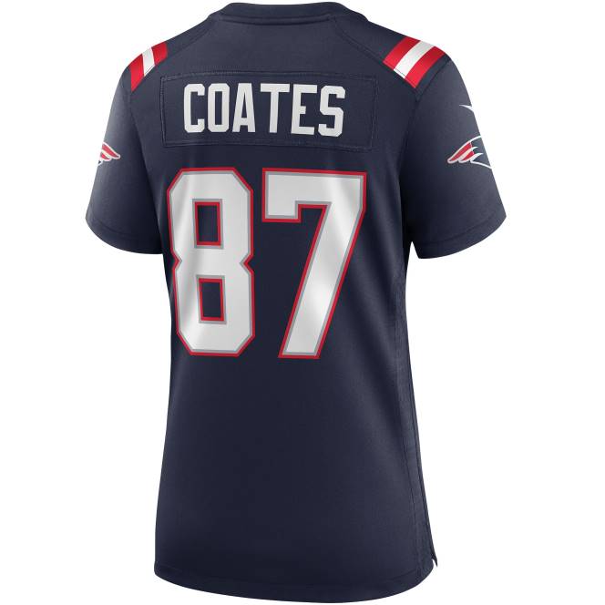облекло Patriots Jersey nike ben coates navy game пенсиониран играч фланелка Жени T8TH1147