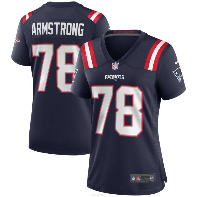 облекло Patriots Jersey nike bruce armstrong navy game пенсиониран играч фланелка Жени T8TH1148