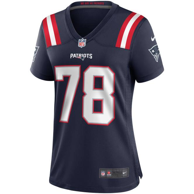 облекло Patriots Jersey nike bruce armstrong navy game пенсиониран играч фланелка Жени T8TH1148