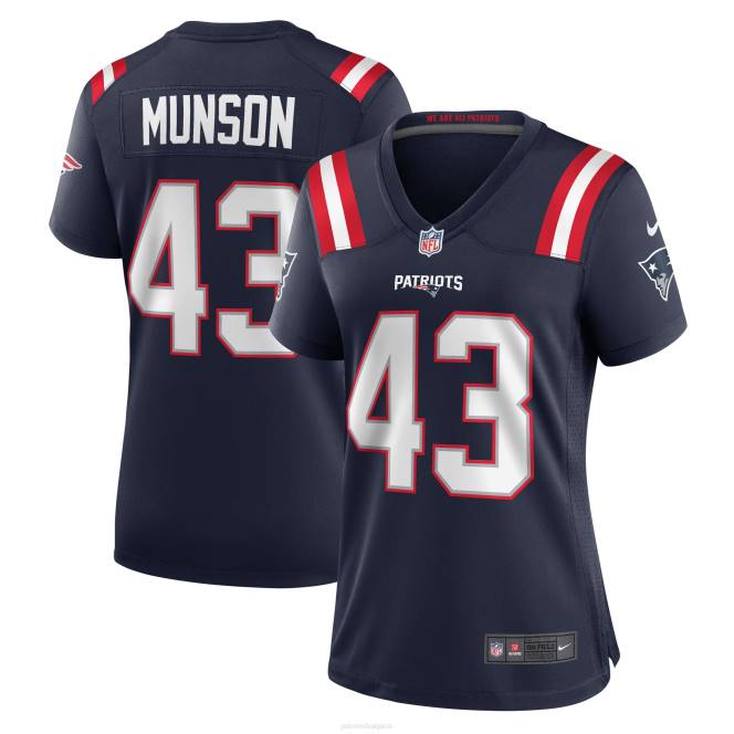 облекло Patriots Jersey nike calvin munson флотска фланелка за домашни игри Жени T8TH1215