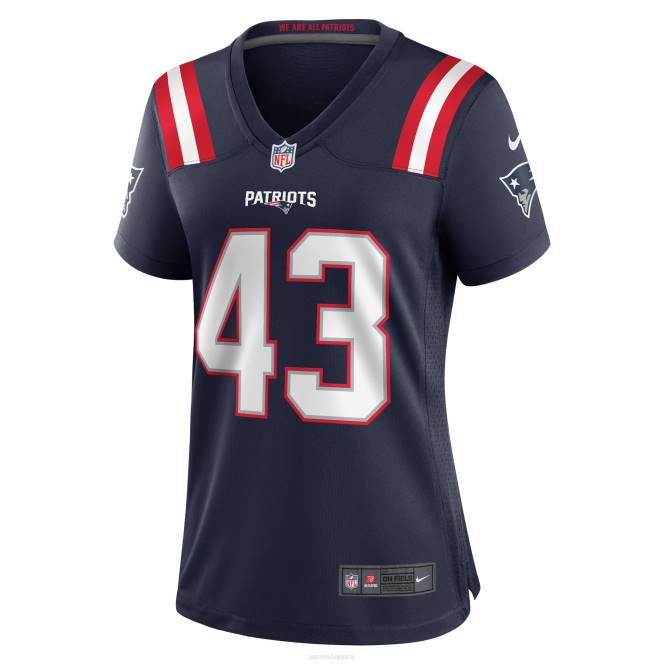 облекло Patriots Jersey nike calvin munson флотска фланелка за домашни игри Жени T8TH1215