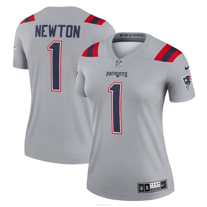облекло Patriots Jersey nike cam newton grey обърната легенда трико Жени T8TH1220