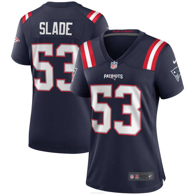облекло Patriots Jersey nike chris slade navy game пенсиониран играч фланелка Жени T8TH1142
