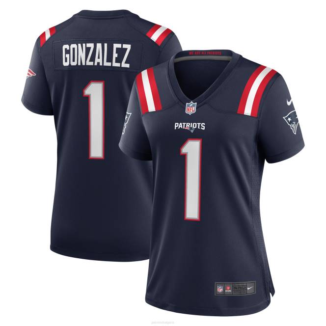 облекло Patriots Jersey nike christian gonzalez navy 2023 nfl draft първия кръг избор на фланелка Жени T8TH1188
