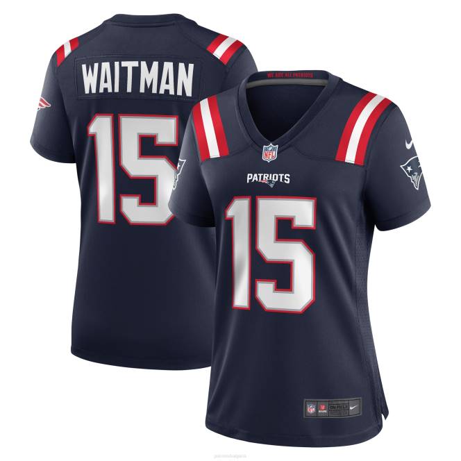облекло Patriots Jersey nike corliss waitman navy игра фланелка Жени T8TH1206