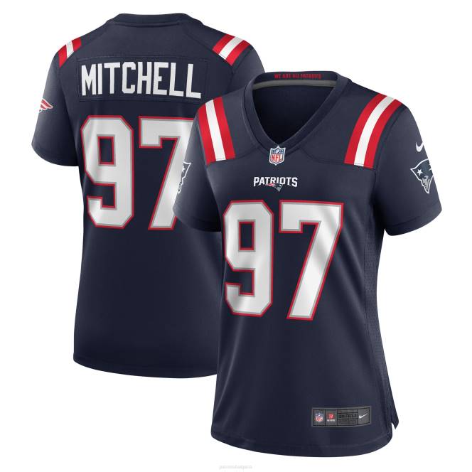 облекло Patriots Jersey nike damarcus mitchell флотска фланелка за играчи Жени T8TH1240
