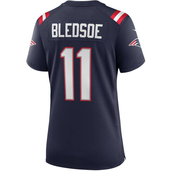 облекло Patriots Jersey nike drew bledsoe navy игра пенсиониран играч фланелка Жени T8TH1208