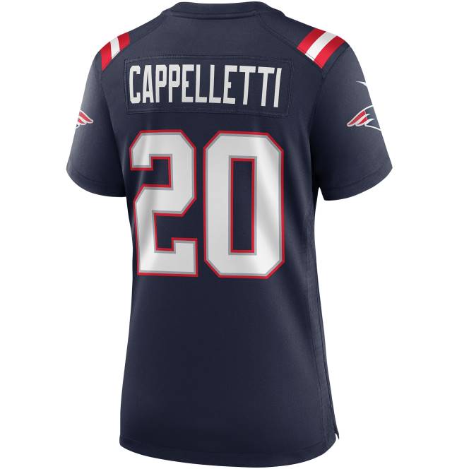 облекло Patriots Jersey nike gino cappelletti navy игра пенсиониран играч фланелка Жени T8TH1143