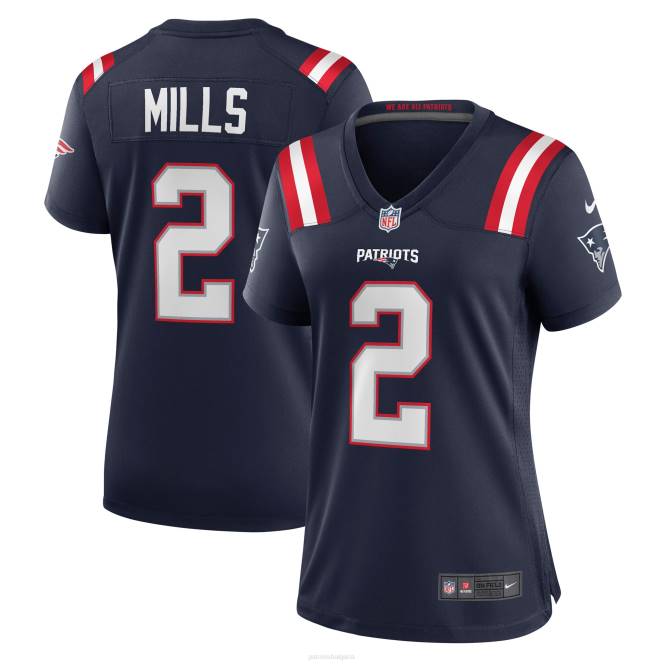 облекло Patriots Jersey nike jalen mills флотска фланелка за играчи Жени T8TH1219
