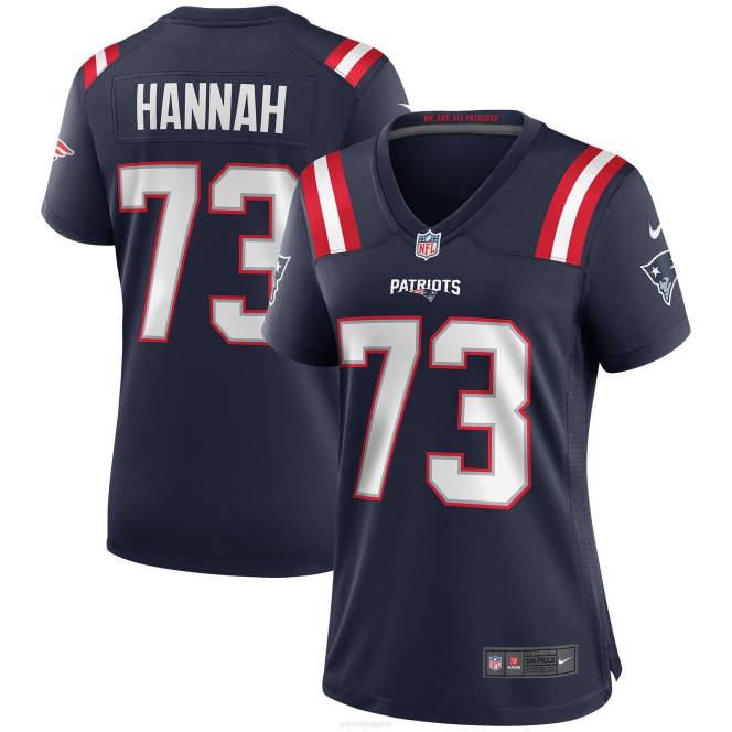 облекло Patriots Jersey nike john hannah navy game пенсиониран играч фланелка Жени T8TH1146