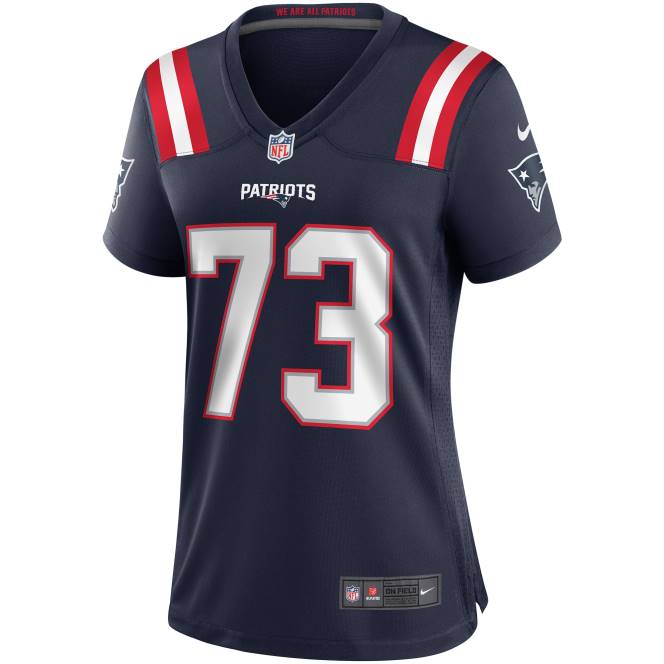 облекло Patriots Jersey nike john hannah navy game пенсиониран играч фланелка Жени T8TH1146