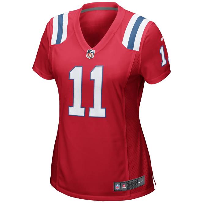 облекло Patriots Jersey Червена фланелка за алтернативна игра nike julian edelman Жени T8TH1185