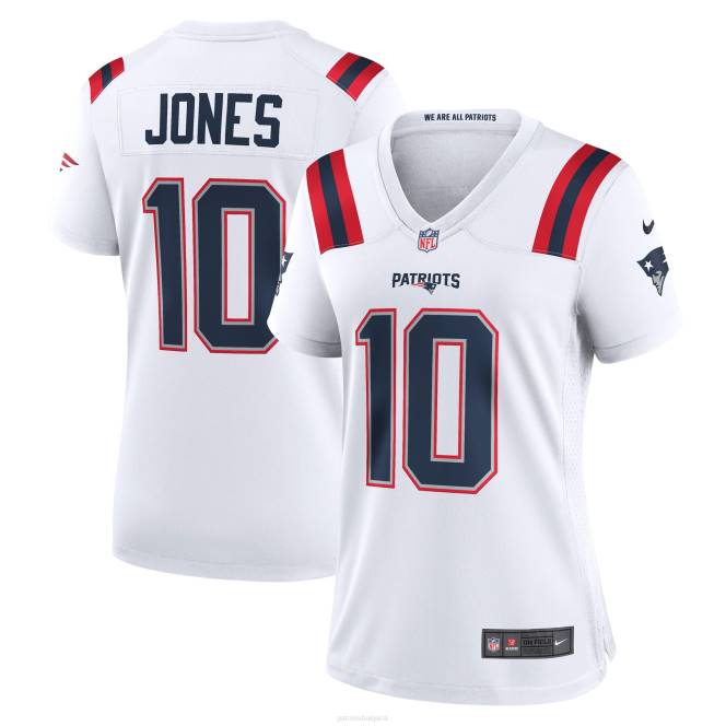 облекло Patriots Jersey nike mac jones бяла фланелка за играчи Жени T8TH1184