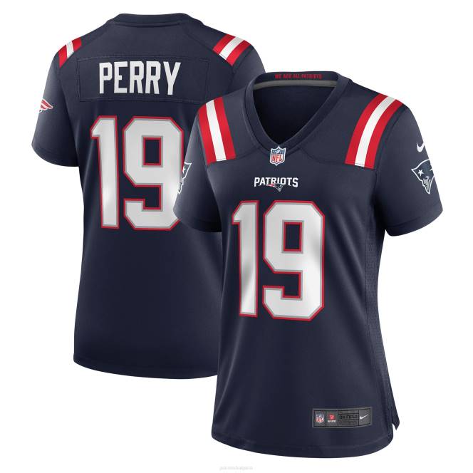 облекло Patriots Jersey nike malcolm perry navy фланелка за играчи Жени T8TH1159
