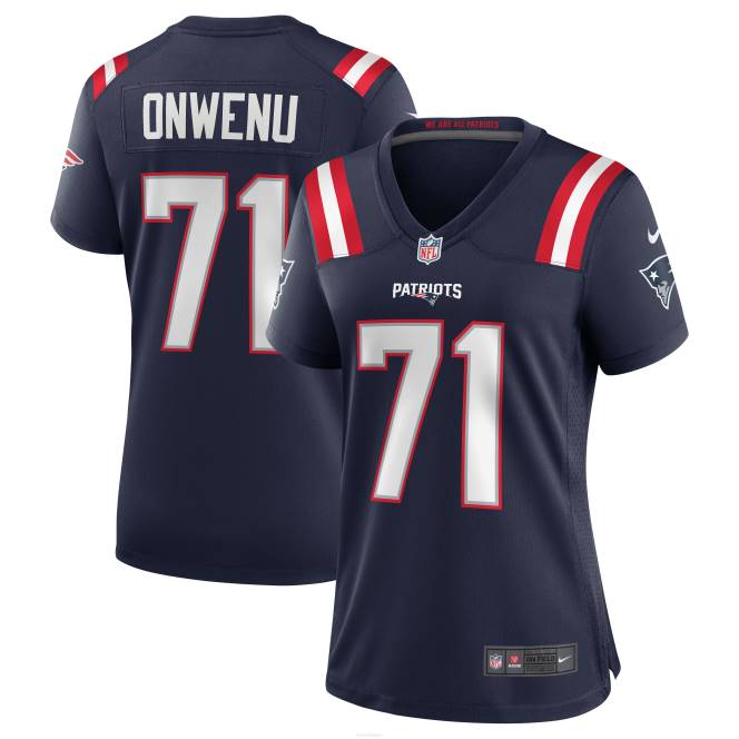 облекло Patriots Jersey nike mike onwenu navy екип игра фланелка Жени T8TH1149