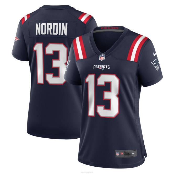 облекло Patriots Jersey nike quinn nordin флотска фланелка за играчи Жени T8TH1119