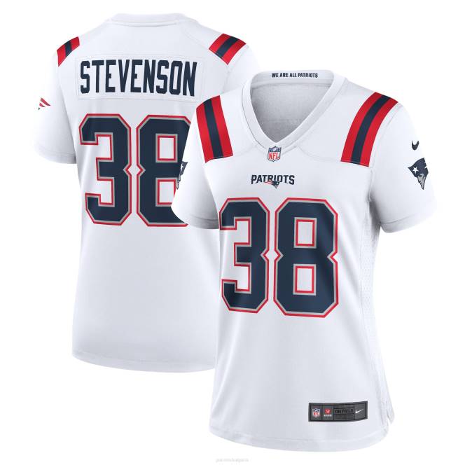 облекло Patriots Jersey nike rhamondre stevenson бяла фланелка за играчи Жени T8TH1221