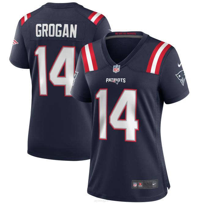 облекло Patriots Jersey nike steve grogan navy game пенсиониран играч фланелка Жени T8TH1134