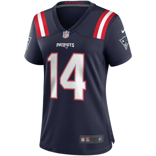 облекло Patriots Jersey nike steve grogan navy game пенсиониран играч фланелка Жени T8TH1134