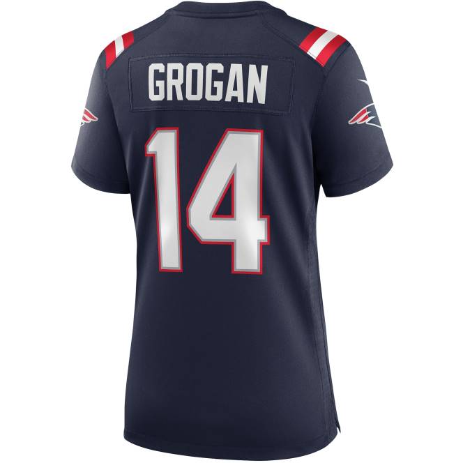 облекло Patriots Jersey nike steve grogan navy game пенсиониран играч фланелка Жени T8TH1134