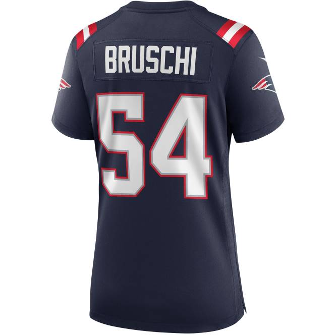 облекло Patriots Jersey nike tedy bruschi navy game пенсиониран играч фланелка Жени T8TH1195