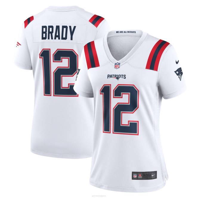 облекло Patriots Jersey бяла пенсионирана игрална фланелка nike tom brady Жени T8TH1173