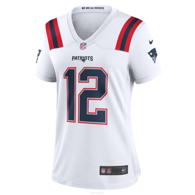 облекло Patriots Jersey бяла пенсионирана игрална фланелка nike tom brady Жени T8TH1173