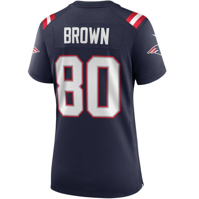 облекло Patriots Jersey nike troy brown navy игра фланелка за пенсиониран играч Жени T8TH1137