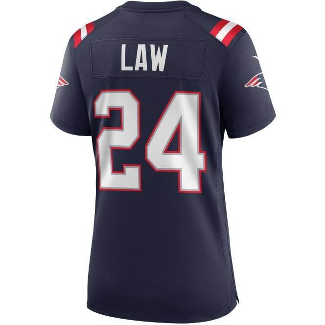 облекло Patriots Jersey nike ty law navy game пенсиониран играч фланелка Жени T8TH1209