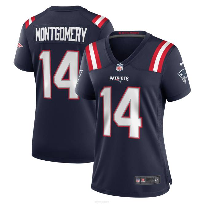 облекло Patriots Jersey nike ty montgomery синя фланелка за игра Жени T8TH1230