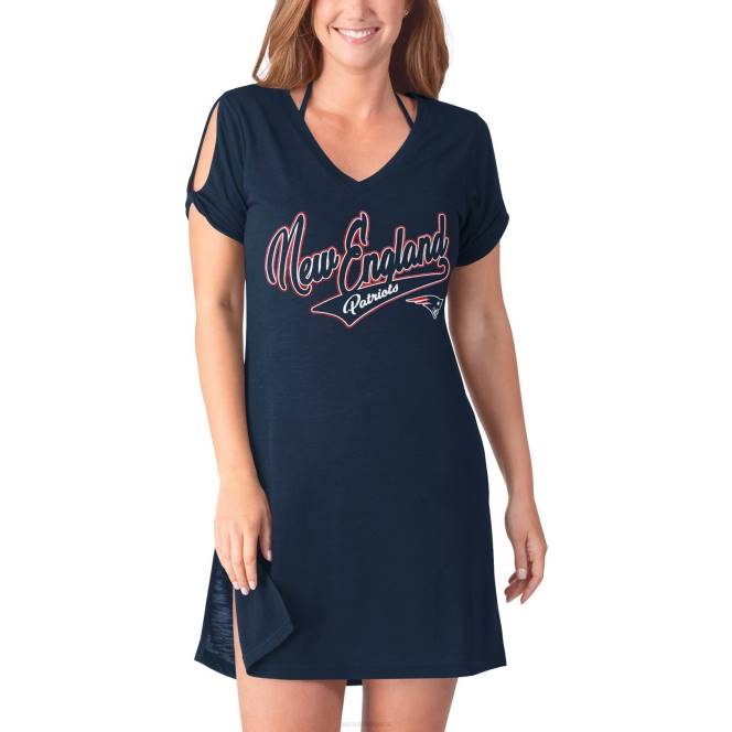 облекло Patriots Jersey g-iii 4her от carl banks тъмносиня откъсваща се покривка за бански костюм Жени T8TH2905