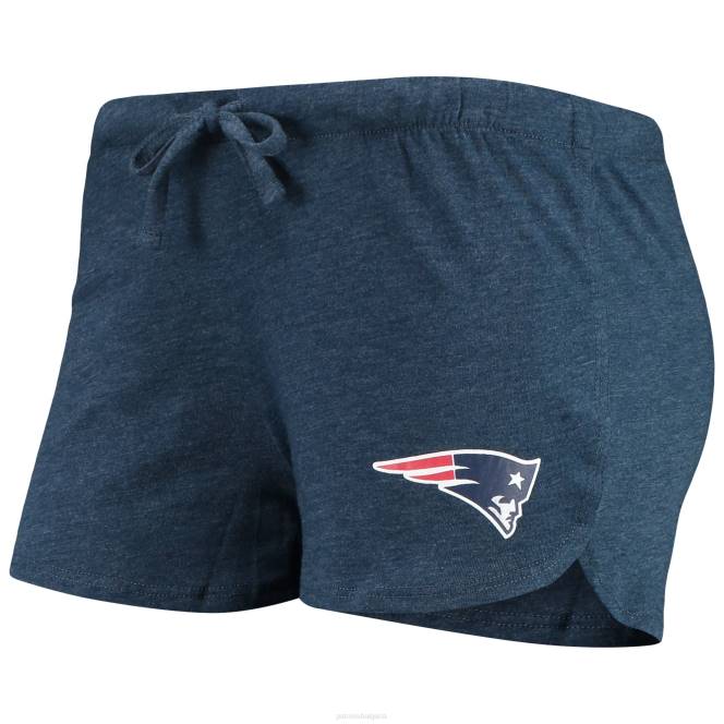 облекло Patriots Jersey концептуални спортни тъмносини метри плетени реглан горнища с дълъг ръкав и къси панталони спален комплект Жени T8TH2863