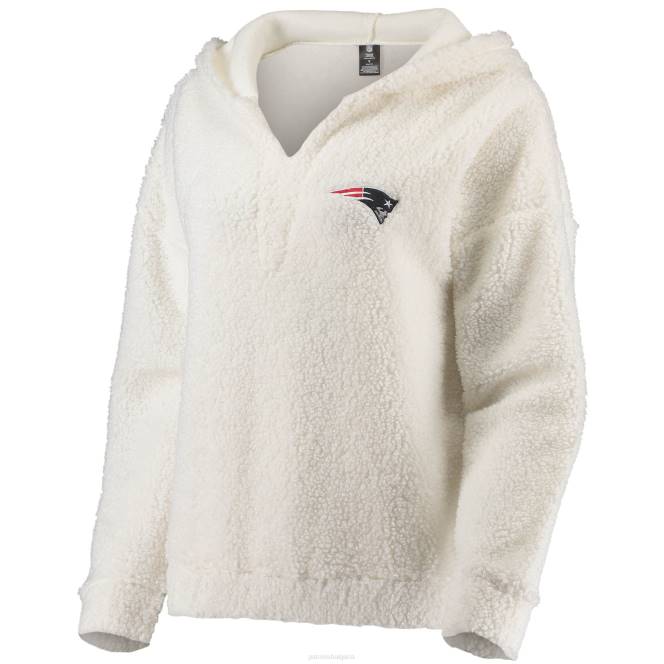 облекло Patriots Jersey concepts спортно кремаво пухкаво горнище и къси панталони Жени T8TH2851