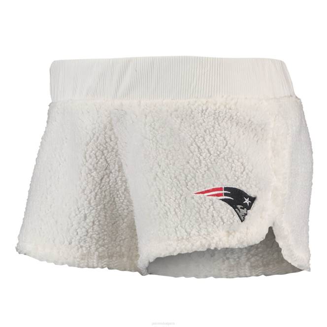 облекло Patriots Jersey concepts спортно кремаво пухкаво горнище и къси панталони Жени T8TH2851