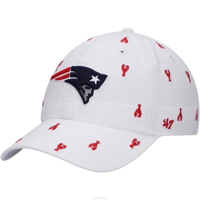 аксесоари Patriots Jersey 47 бели конфети почистваща регулируема шапка Жени T8TH2261
