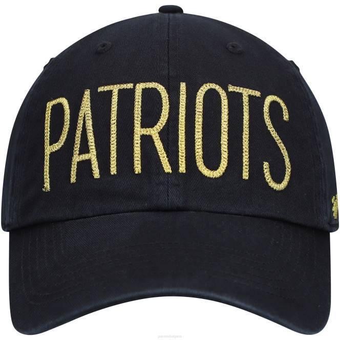 аксесоари Patriots Jersey 47 черен блестящ текст почистваща регулируема шапка Жени T8TH2279