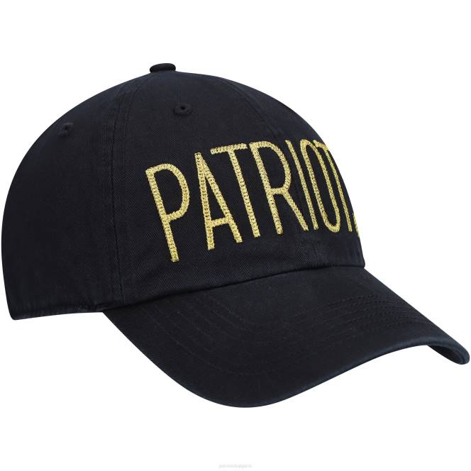 аксесоари Patriots Jersey 47 черен блестящ текст почистваща регулируема шапка Жени T8TH2279