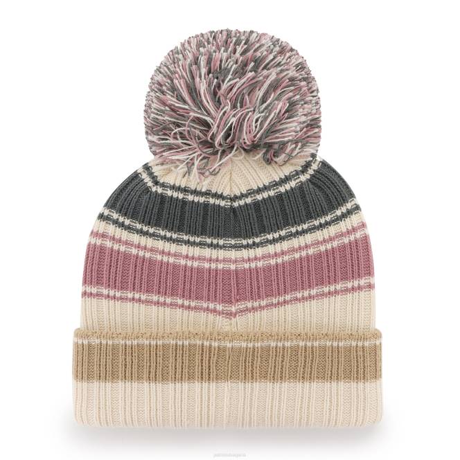 аксесоари Patriots Jersey 47 кремава плетена шапка с маншети и пом Жени T8TH2288