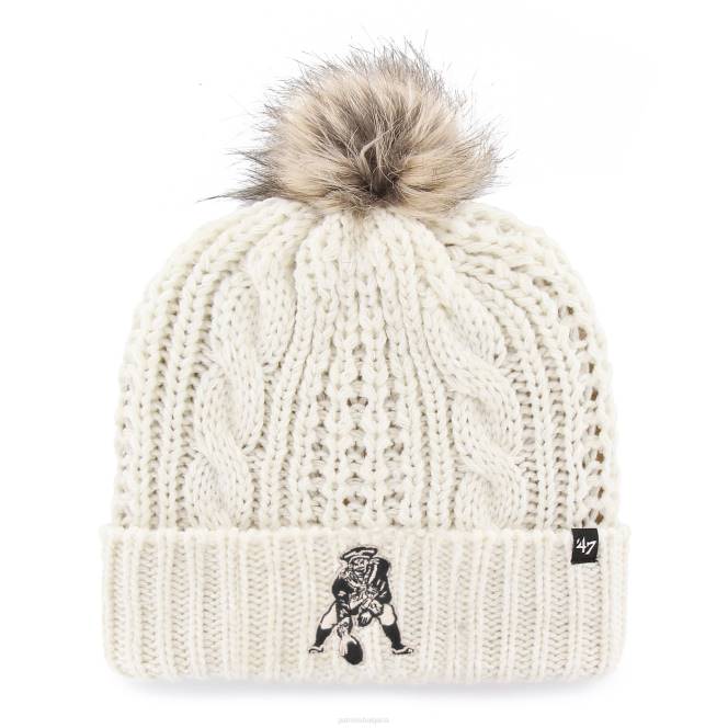 аксесоари Patriots Jersey 47 кремава плетена шапка с маншети с историческо лого meeko Жени T8TH2287