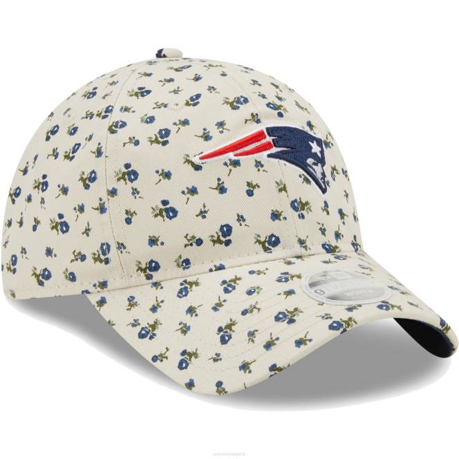 аксесоари Patriots Jersey нова ера кремава флорална 9twenty регулируема шапка Жени T8TH2275