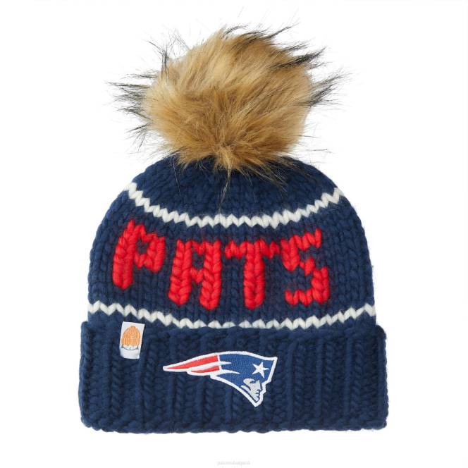 аксесоари Patriots Jersey мамка му, че плета тъмносиня персонализирана плетена шапка с маншети и помп Жени T8TH2305